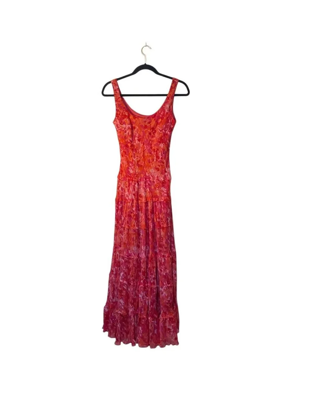 Jones New York tiered layered floral pink sleeveless  dress 4